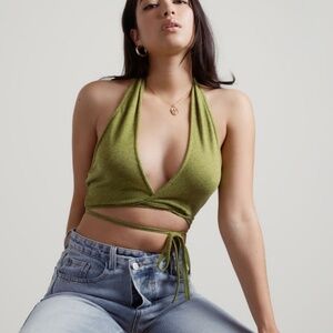 knit tie up wrap top